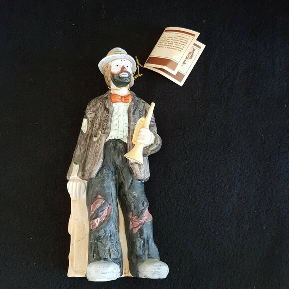 Emmett Kelly Circus Clown Figurine Hobo Cabbage Stool Horn Trunk Lot 3 - Picture 10 of 11